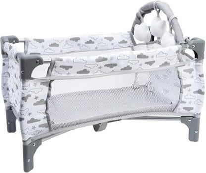 ADORA Baby Doll Crib/Bed/Playpen, Twinkle Stars Deluxe Pack N Play 7-Piece Set Fits Dolls up to 20 inches 3 Clouds 3+