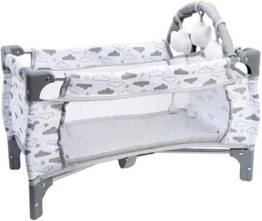 ADORA Baby Doll Crib/Bed/Playpen, Twinkle Stars Deluxe Pack N Play 7-Piece Set Fits Dolls up to 20 inches 3 Clouds 3+