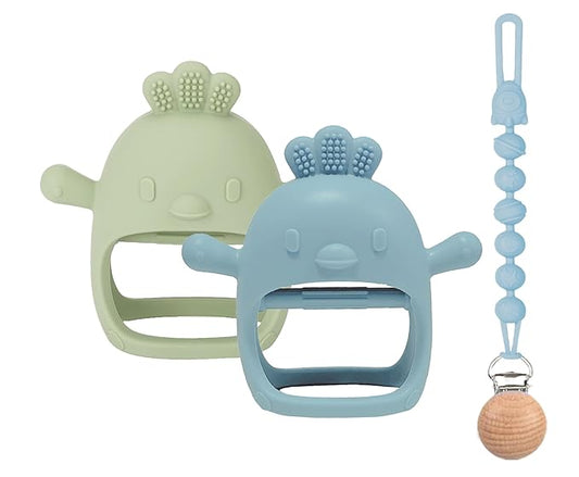 3 Packs Baby Teether Toy for 0-6 6-12 Months,Hold & Wear