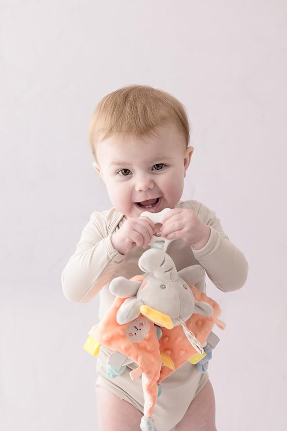 KoKo The Elephant Baby Activity Blanket with Taggies, Teething Star and Crinkly Ears