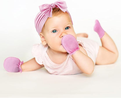 Geyoga 18 Pieces Baby Headband Newborn Socks and Mittens Sets 0-6 Months