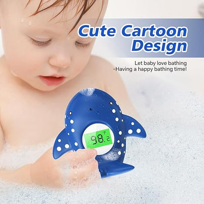Baby Bath Thermometer, Instant Read Water Thermometer Safety with 3 Color Backlit and Temperature Warning