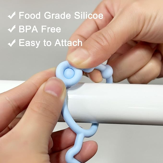 Toy Tethers for Babies, Pacifier Holder Clip with Self-Adjusting Bayonet