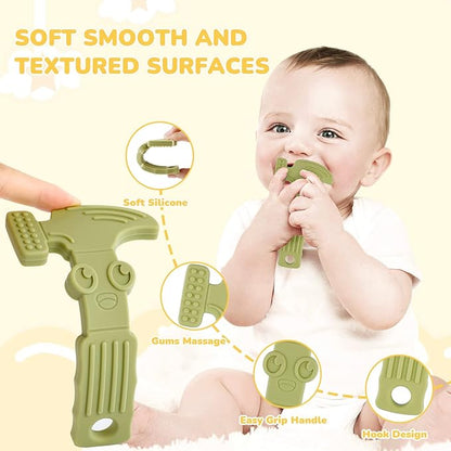 TYRY.HU Baby Teething Toys for Babies 0-6 Months 6-12 Months, BPA Free Silicone Baby Molar Teether Chew Toys 4 Packs