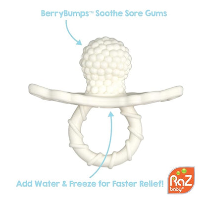 RaZbaby RaZberry Silicone Baby Teether Toy - Berrybumps Soothe Babies Sore Gums