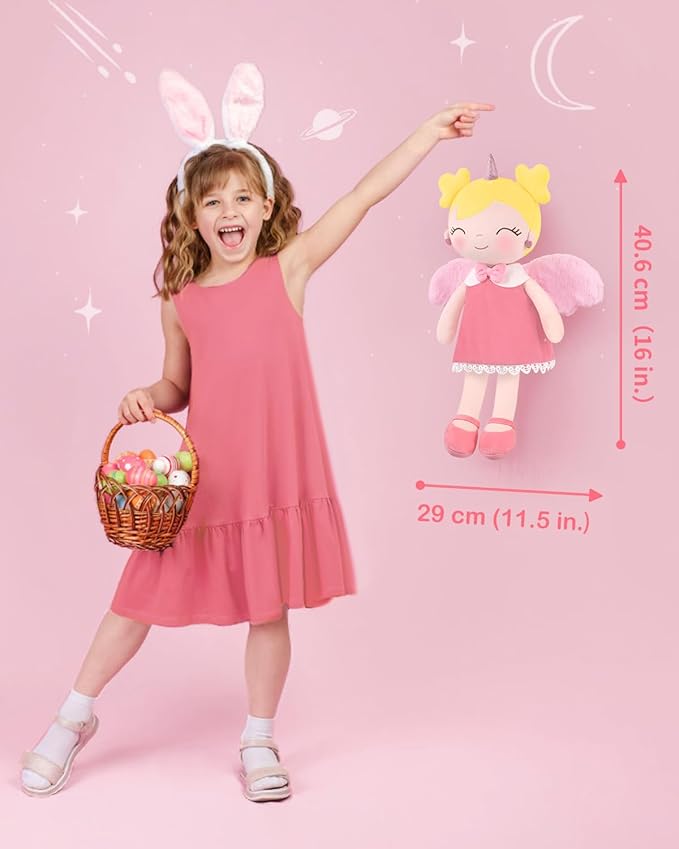 GAGAKU Soft Baby Doll Plush Unicorn Girl Angle with Wings 17” Cute