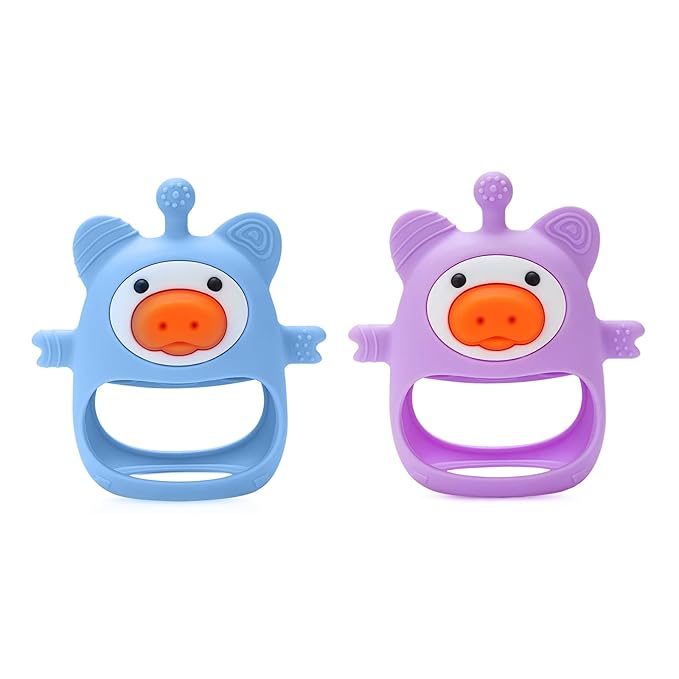 2 Packs Baby Teether,Teething Toys for Babies 0-6 Months