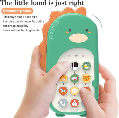 Baby Cell Phone Toy with Early Education & Music, Learning Educational dinosaur fake phone fun for kids