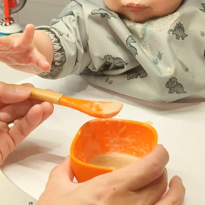 Avanchy Baby Bowls Silicone MINI Prep Bowl Set for Babies Kids Toddler for Feeding Food 4 oz, Green