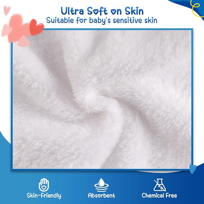 Orighty Baby Washcloths 6 Pack, Ultra Soft Flannel for Delicate Skin
