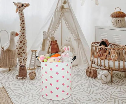 Round Star Pattern Laundry Hamper Storage Basket Organizer Hamper Storage