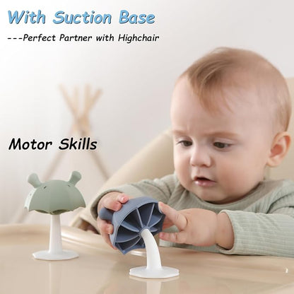 Umbrella Baby Teether with Suction Base, Keeping Babys Busy 0-6 Months, 6-12 Months 12-24 Months,