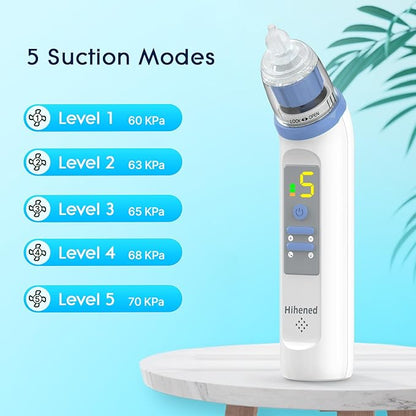 Electric Nasal Aspirator for Baby, Nose Aspirator for Toddlers 3 Silicone 5 Suction