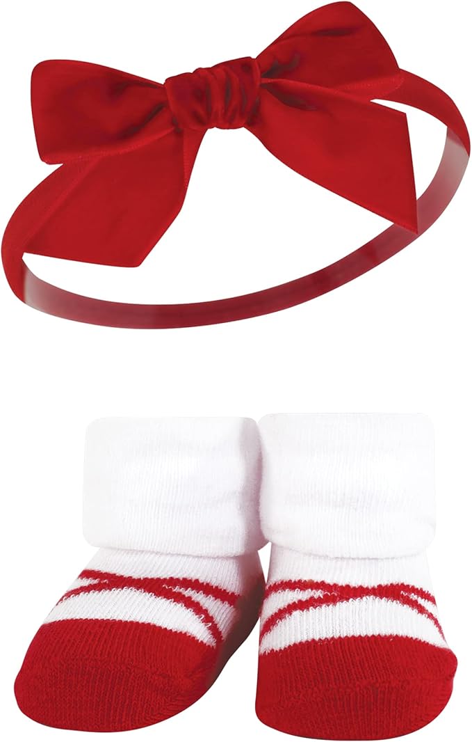 Hudson Baby Girl's Headband and Socks Giftset