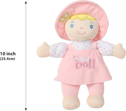 Linzy Plush Soft Plush Baby Doll Blond Hair My First 10''