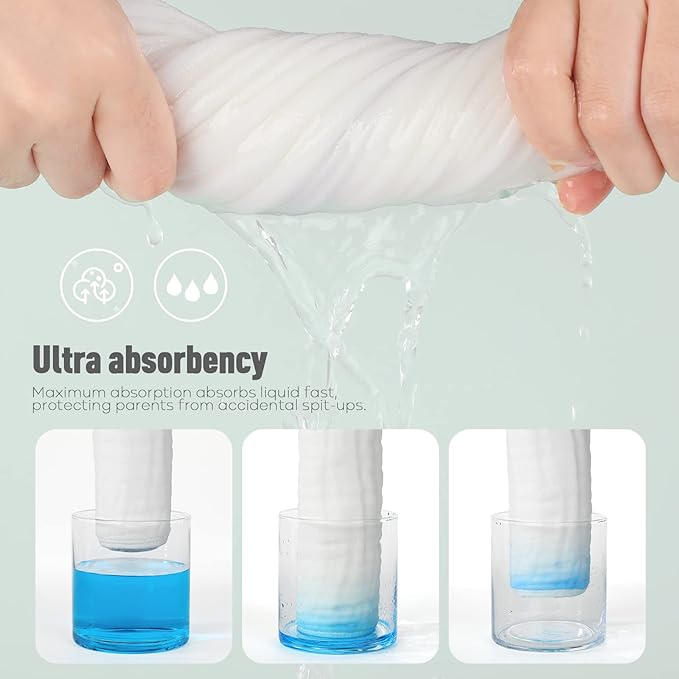 Yoofoss Muslin Burp Cloths for Baby 10 Pack 100% Cotton 20''X10'' Super