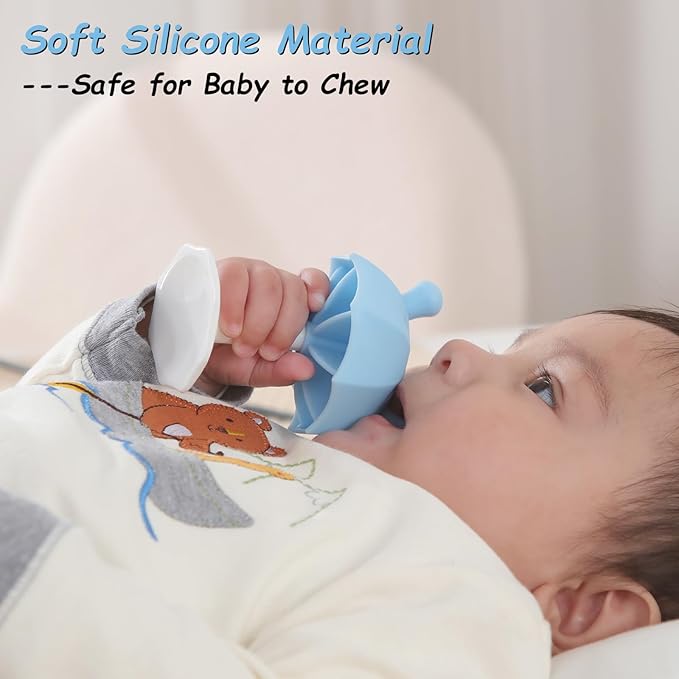 Umbrella Baby Teether with Suction Base, Keeping Babys Busy 0-6 Months, 6-12 Months 12-24 Months,
