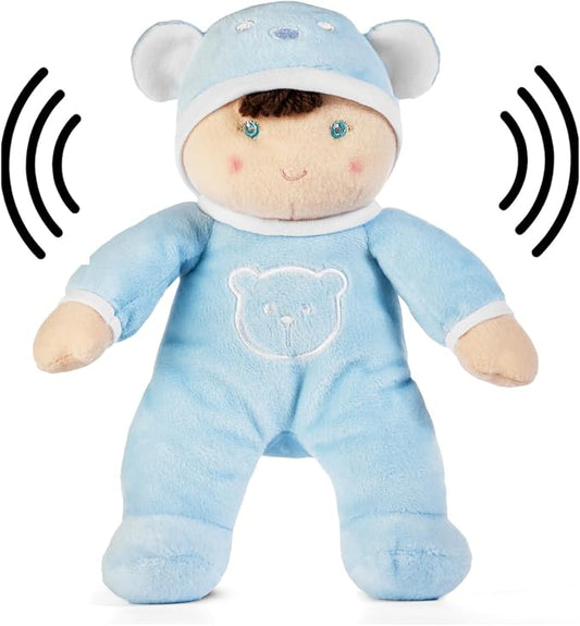 Genius Baby Toys Baby Boy Doll - My First Boy Baby Doll in Blue with Rattle, No Hard Parts