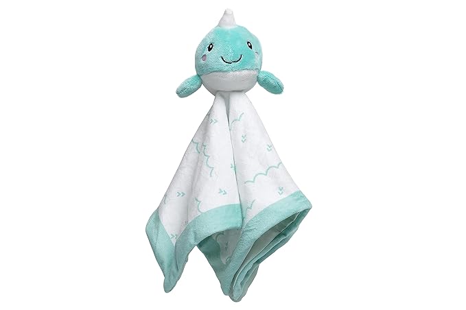 Pearhead Narwhal Security Blanket, Soft Baby Lovey for Babies