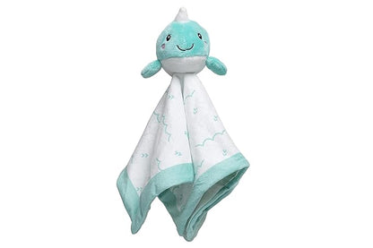 Pearhead Narwhal Security Blanket, Soft Baby Lovey for Babies