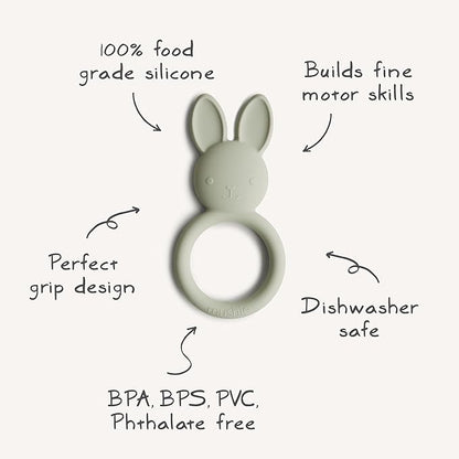 mushie Silicone Baby Teether Toy | Bunny