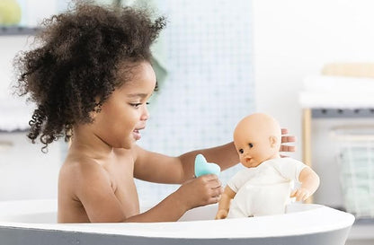 Corolle Bebe Bath Marin Baby Doll - 12" Soft-Body with Rubber Frog Toy, Safe for Water Play in Bathtub or Pool 18 Months