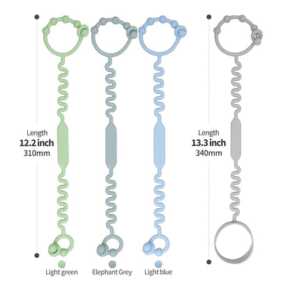 Toy Straps for Baby, Pacifier Holder Clip with Self-Adjusting Bayonet (4 pcs)