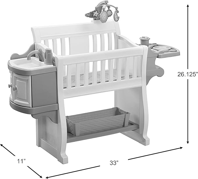 American Plastic Toys Kids’ My Very Own Nursery Baby Doll Playset, Furniture 2+,Pink