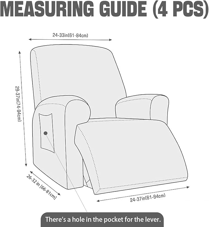 NORTHERN BROTHERS Recliner Chair Covers, Lazy Boy Recliner Covers, Stretchy Cover for Recliner Chairs, Khaki