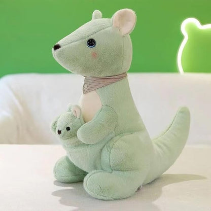 Kangaroo Stuffed Animal Plush Doll - Mother Kangaroo with Removable Child Kangaroo Plushies, Adorable Plushie for Ages 3 and Up (Green,15.74 inch)
