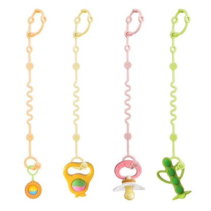 Toy Straps for Baby, Adjustable Toy Holder for Stroller Accessories (4 Pack