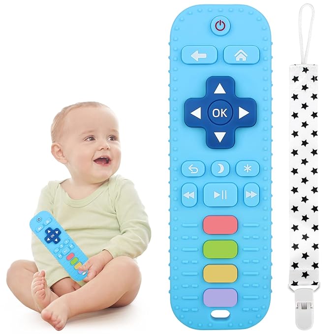 Chuya Remote Teethers Silicone Baby Teething Toys, TV Remote Teether 0-6-12-18 Months