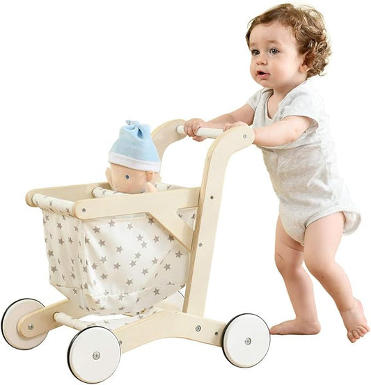 labebe Baby Push Walker Doll Stroller, Push Toy for Toddler 1 Years 15.2 * 18.7 * 19.7