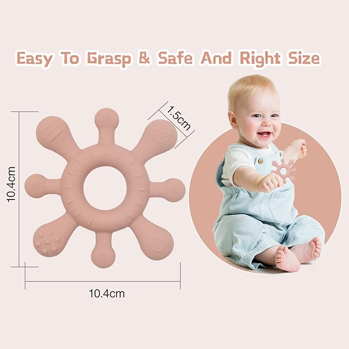 Silicone Baby Teething Toys,Turtle Shape Baby Chew Toys 0-24 Months