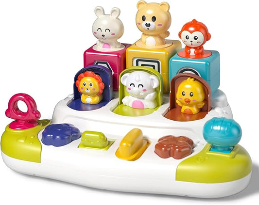 Interactive Baby Pop up Animal Toys, Montessori Toy Cause and Effect for 1 Year Old Boys Girls 9-12-18 Months 1-2