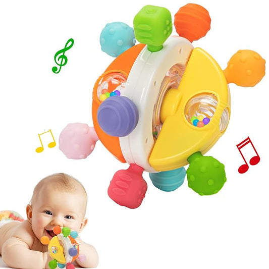 Baby Sensory Teething Toys, Montessori Baby Toys Teether 0-12 Months, 0-6 6-12 12-18 Months