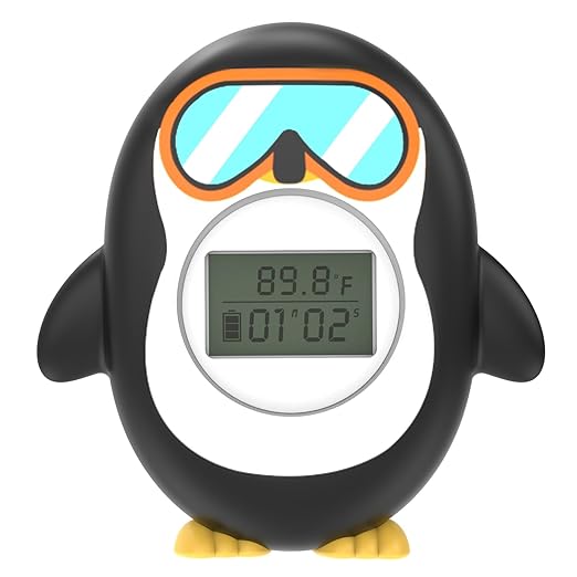 Bath Thermometer for Baby, Safety Pregnancy Bathtub Thermometer with Battery Power Display Feature, Floating Water Temperature Gauge, Auto On/Off Baby Shower Thermometer