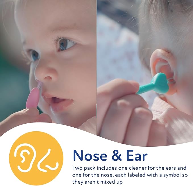 Dr. Talbot's Safe Ear Wax Removal Tool and Nose Cleaner for Baby with Travel Case - 2-Pack