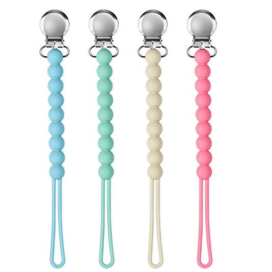 Pacifier Clip with One-Piece Design, 4 Pack Pacifier Holder Clip for Boys and Girls