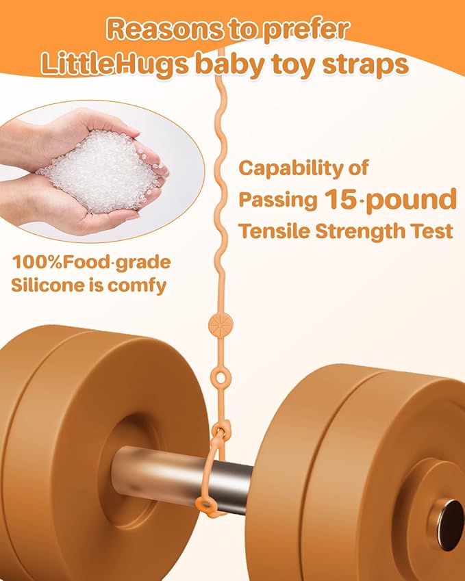 Toy Straps for Baby, Adjustable Toy Holder for Stroller Accessories (4 Pack