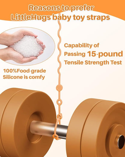 Toy Straps for Baby, Adjustable Toy Holder for Stroller Accessories (4 Pack