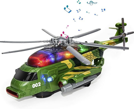 Helicopter Toys for Toddlers,Kids Airplanes Toys Musical Army Planes with Sound and Light 2 3 4 5