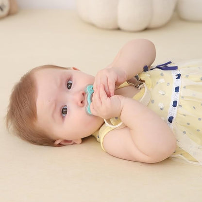 Silicone Pacifier Clip, Seposeve Pack of 3 Baby Pacifier Teether Clip with 4 Texture