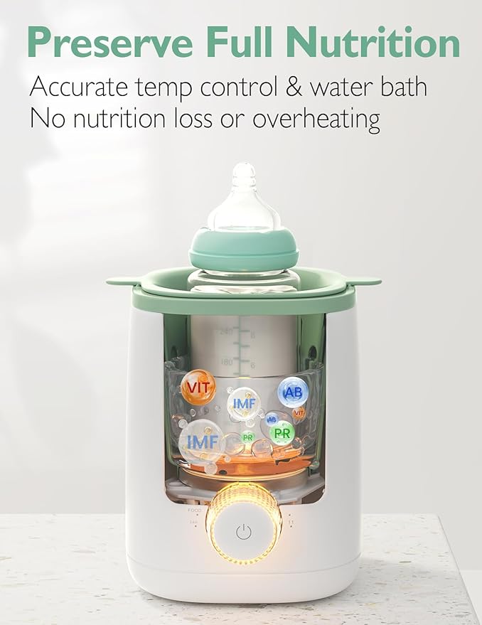Momcozy Nutri Bottle Warmer, 9-in-1 Baby Bottle Warmer with Night Light, Accurate Temperature to Preserve Fullest Nutrients in Breast Milk, Bottle Warmers for All Bottles with Breastmilk or Formula