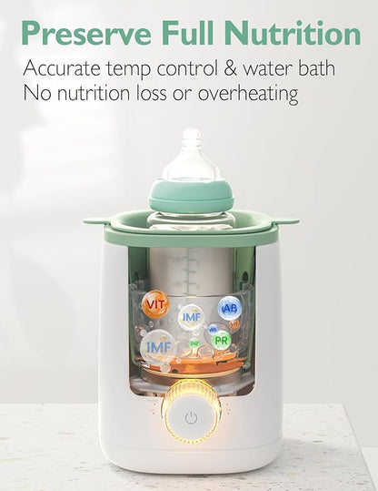 Momcozy Nutri Bottle Warmer, 9-in-1 Baby Bottle Warmer with Night Light, Accurate Temperature to Preserve Fullest Nutrients in Breast Milk, Bottle Warmers for All Bottles with Breastmilk or Formula