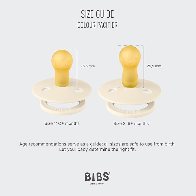 BIBS Pacifiers - Colour Studio 2 Pack | Round Nipple Baby Pacifier 0+ Months