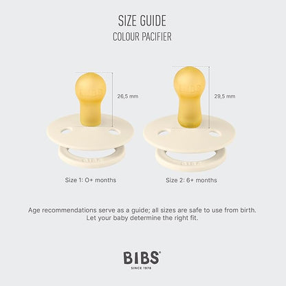 BIBS Pacifiers - Colour Studio 2 Pack | Round Nipple Baby Pacifier 0+ Months