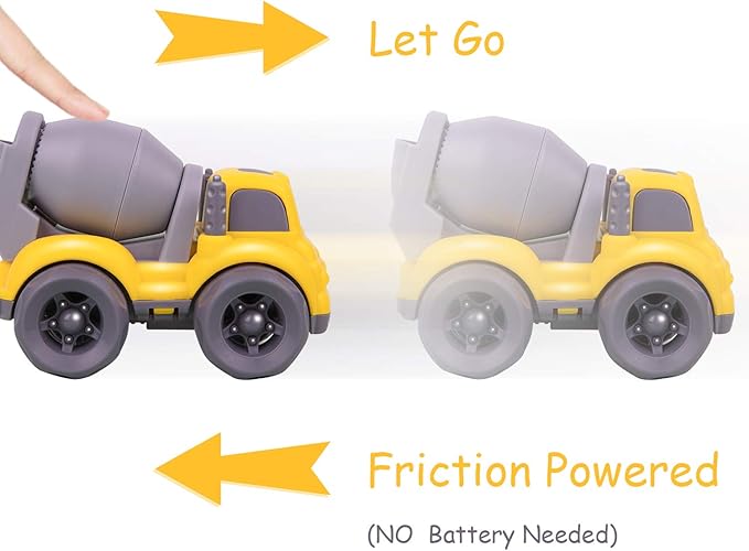 iPlay, iLearn 6PCS Friction Cars Toy for Toddlers 1-3 2-4, Mini 12 18 24 Month