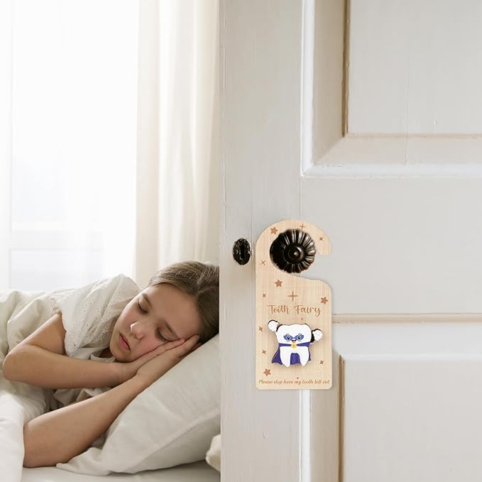 Tooth Door Hanger with Money Holder, Wooden Tooth Door Holder 3D Lost