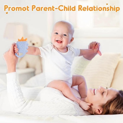 NPET 3-in-ONE Teethers for Babies 3-6 Months, Convertible Teething Relief 6-12 Months